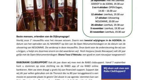 Voorpagina van de nieuwsflits van september 2026