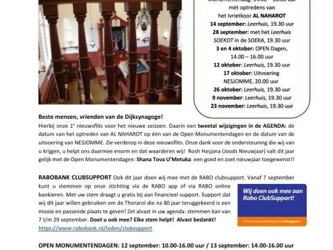 Voorpagina van de nieuwsflits van september 2026